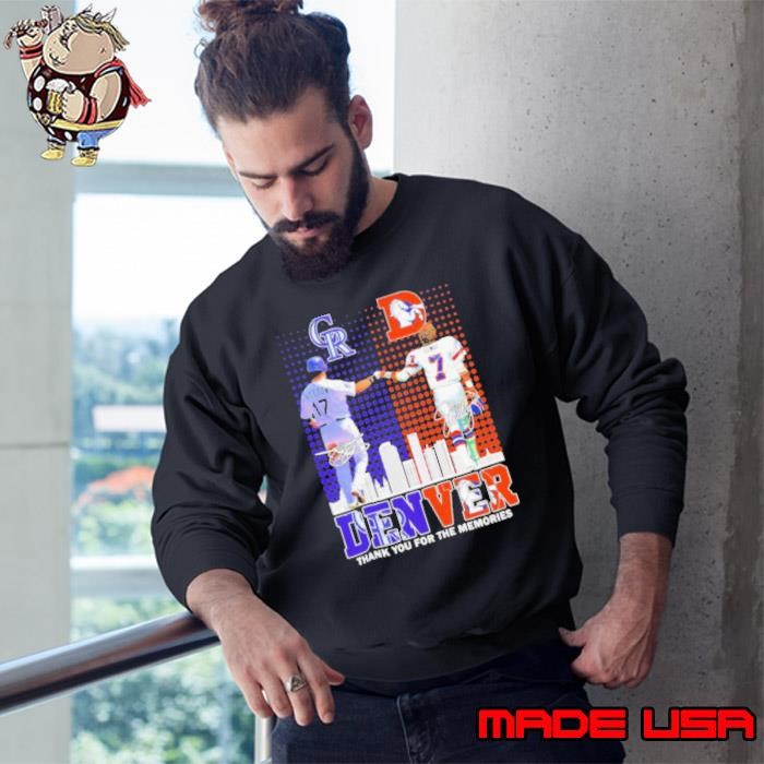 Colorado Rockies Helton x Denver Broncos Elway Denver skyline Sweatshirt