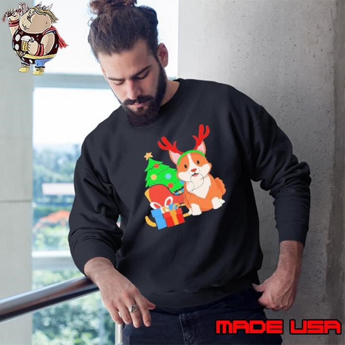 Corgi Dog Santa Reindeer Christmas Sweatshirt