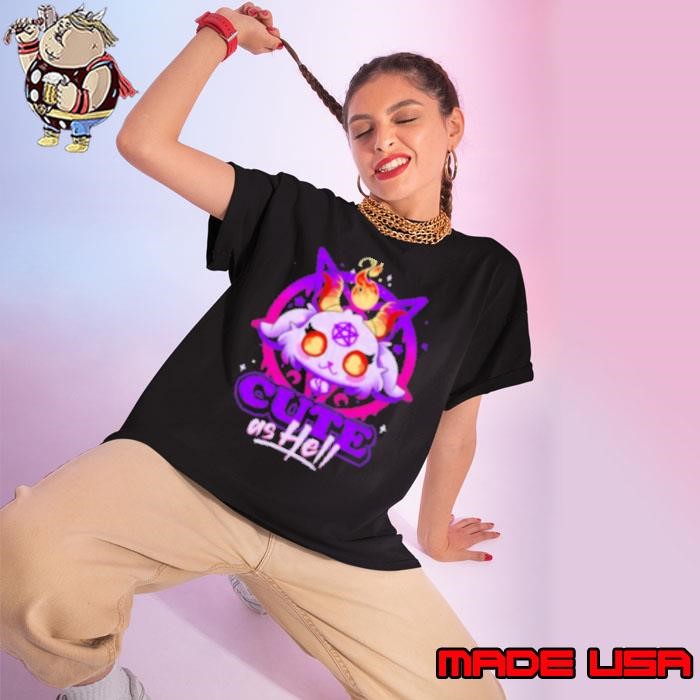 Cute as Hell Pink Evil Demon Goat Ladies tee