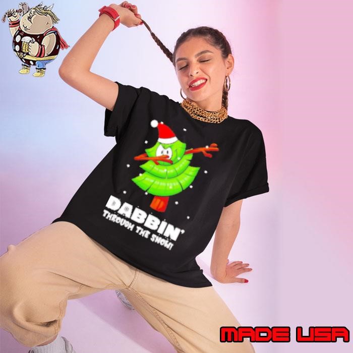 Dabbing’ through the snow Christmas Ladies tee