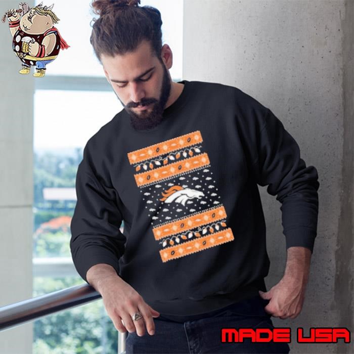 Denver Broncos NFL Holiday Lights Ugly Christmas Sweater 2024 Sweatshirt