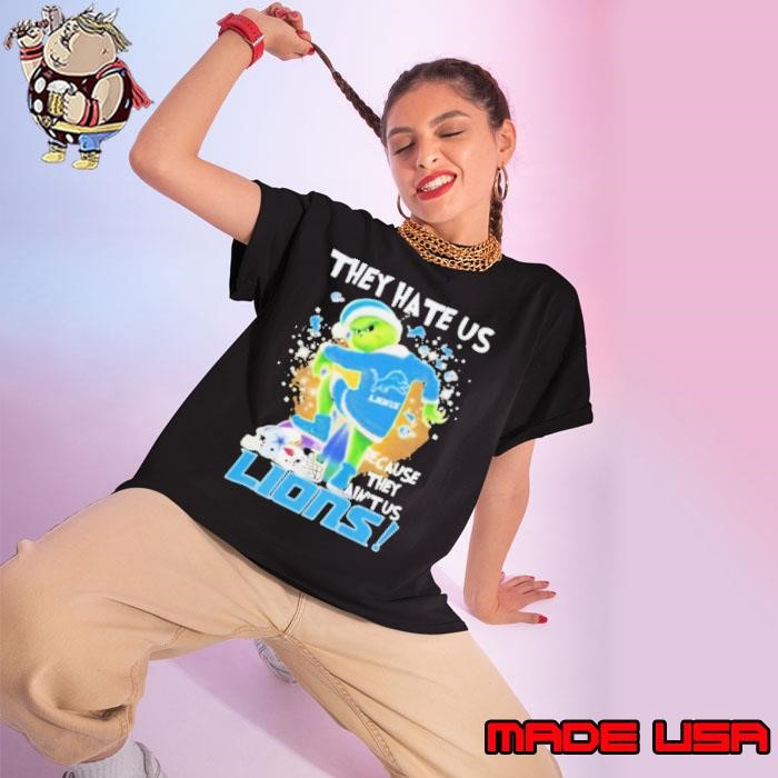 Detroit Lions Grinch They Hate Us Because They Ain’t Us Ladies tee