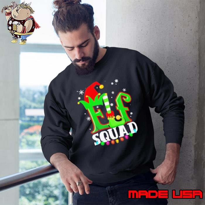 Elf Squad Santa hat Christmas Sweatshirt