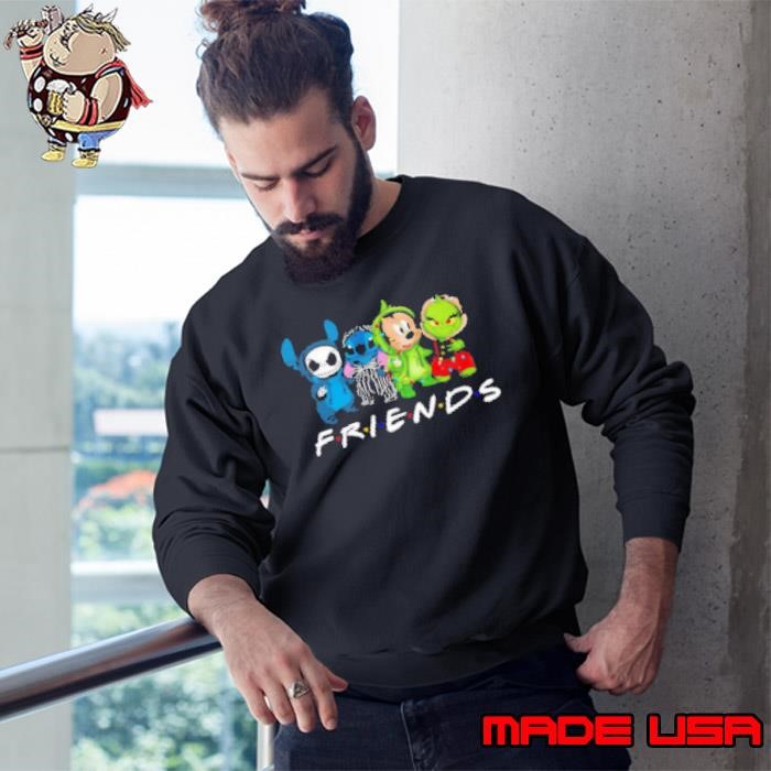 Friends Jack Skellington, Stitch, Mickey Sweatshirt
