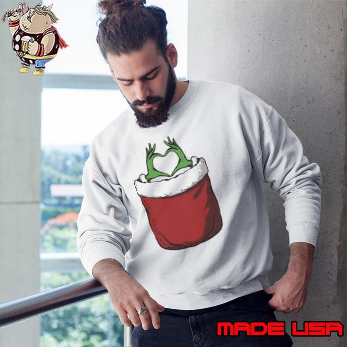 Funny Pocket Grinch heart hand Sweatshirt