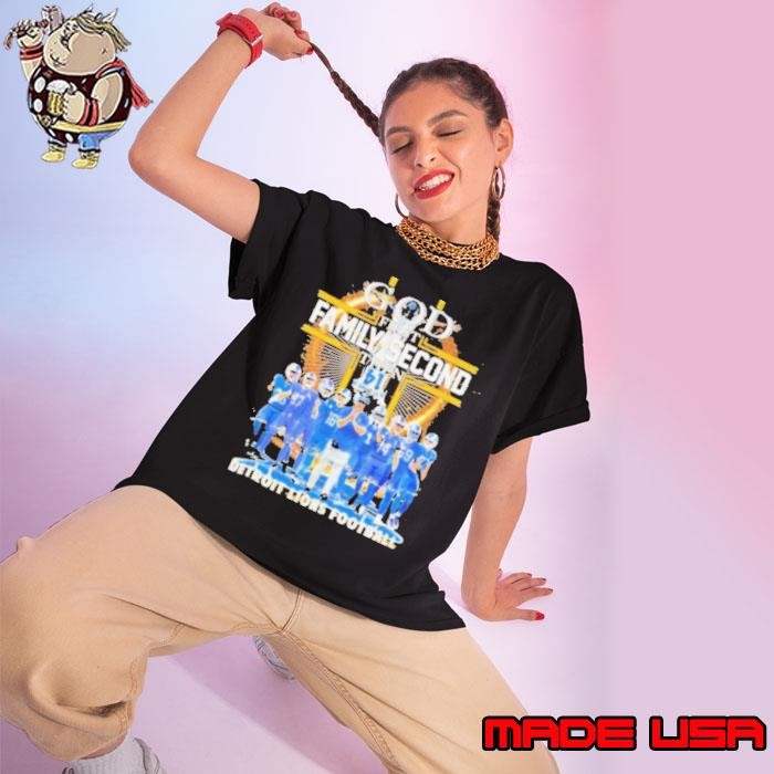 God First Family Second Then Detroit Lions Football Signature Ladies tee