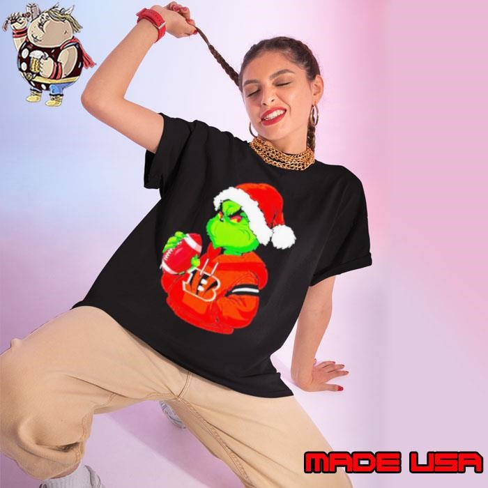 Grinch Cincinnati Bengals Christmas Ladies tee