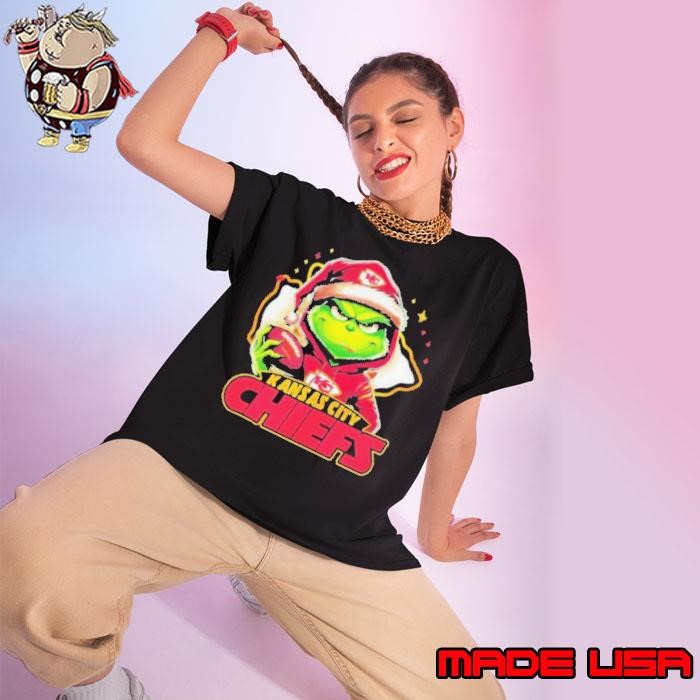Grinch With My Kansas City Chiefs Christmas 2024 Ladies tee