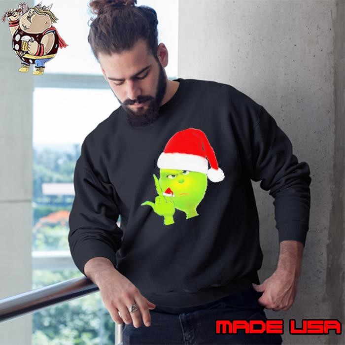 Grinch X Middle Finger Pour Hommes Christmas Sweatshirt