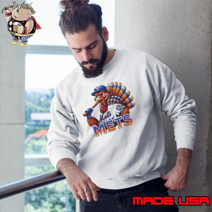 Happy Thanksgiving New York Mets Baseball Turkey 2024 Sweatshirt
