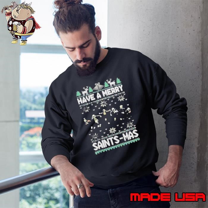 Have A Merry New Orleans Saints Mas Ugly Christmas 2024 Sweatshirt