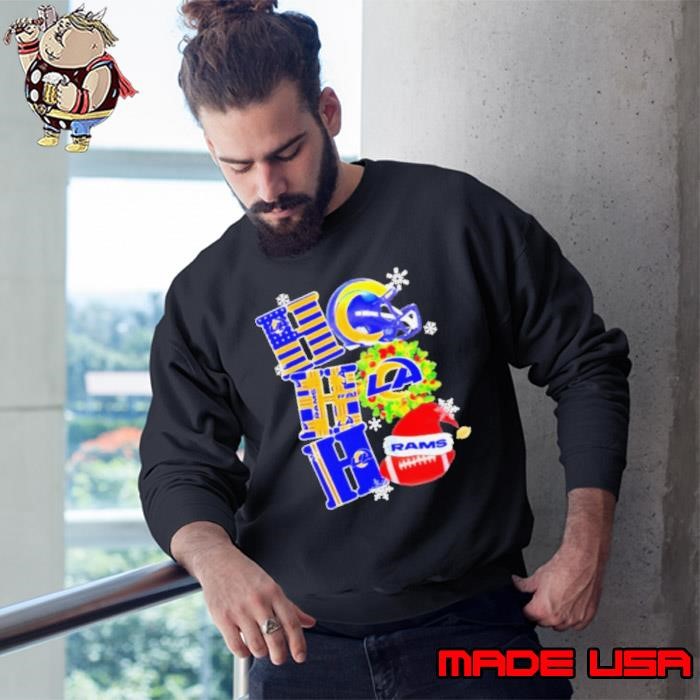 Ho Ho Ho Santa Hat Los Angeles Rams Christmas Sweatshirt