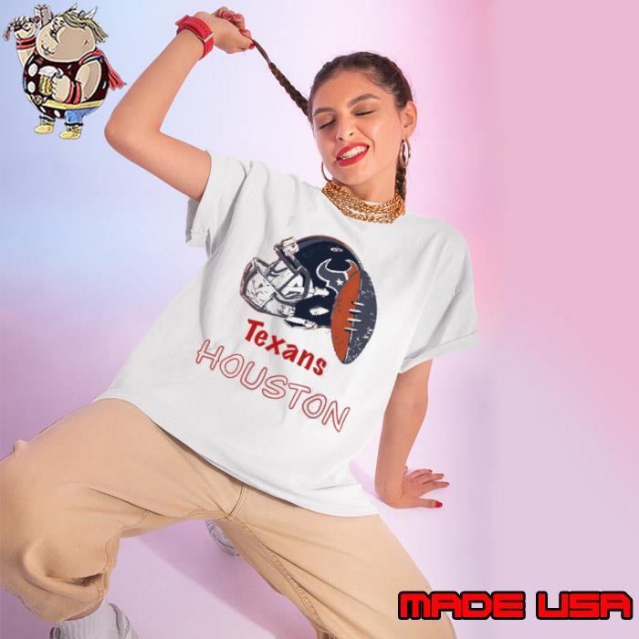 Houston Texans Helmet and Rugby football Ladies tee