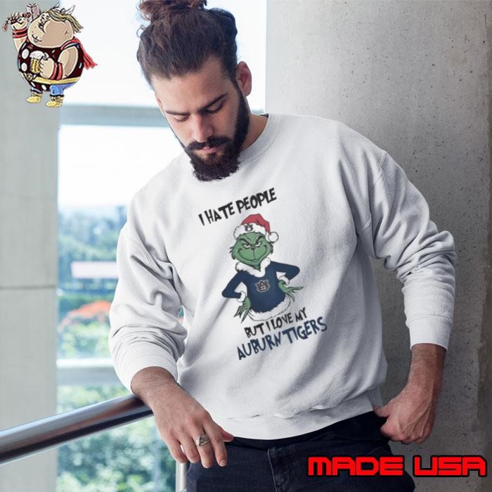 I Hate People But I Love My Auburn Tigers Grinch Merry Christmas Sweatshirt