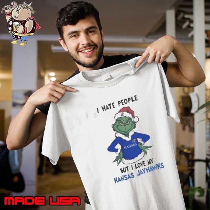 I Hate People But I Love My Kansas Jayhawks Grinch Merry Christmas Unisex