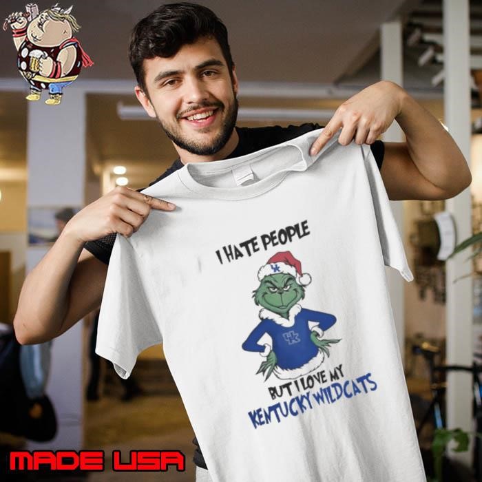 I Hate People But I Love My Kentucky Wildcats Grinch Merry Christmas Unisex