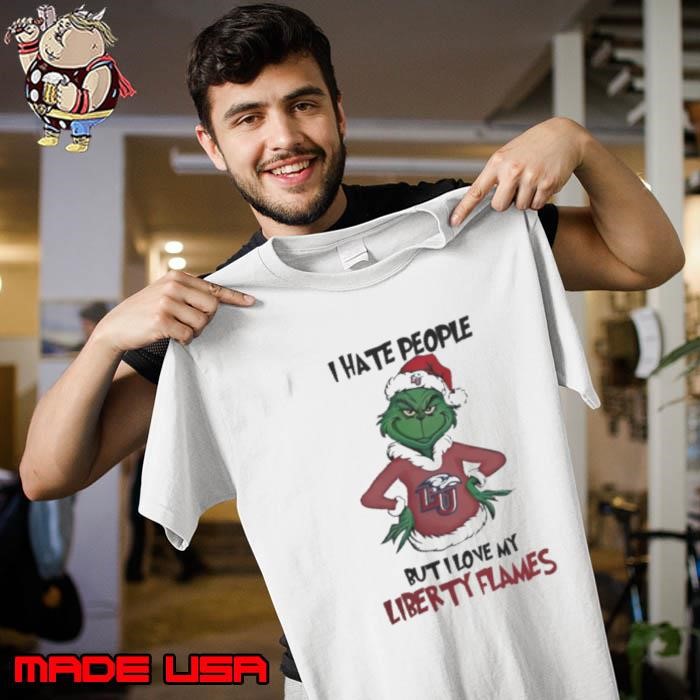 I Hate People But I Love My Liberty Flames Grinch Merry Christmas Unisex