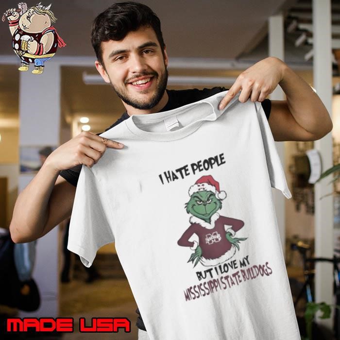 I Hate People But I Love My Mississippi State Bulldogs Grinch Merry Christmas Unisex