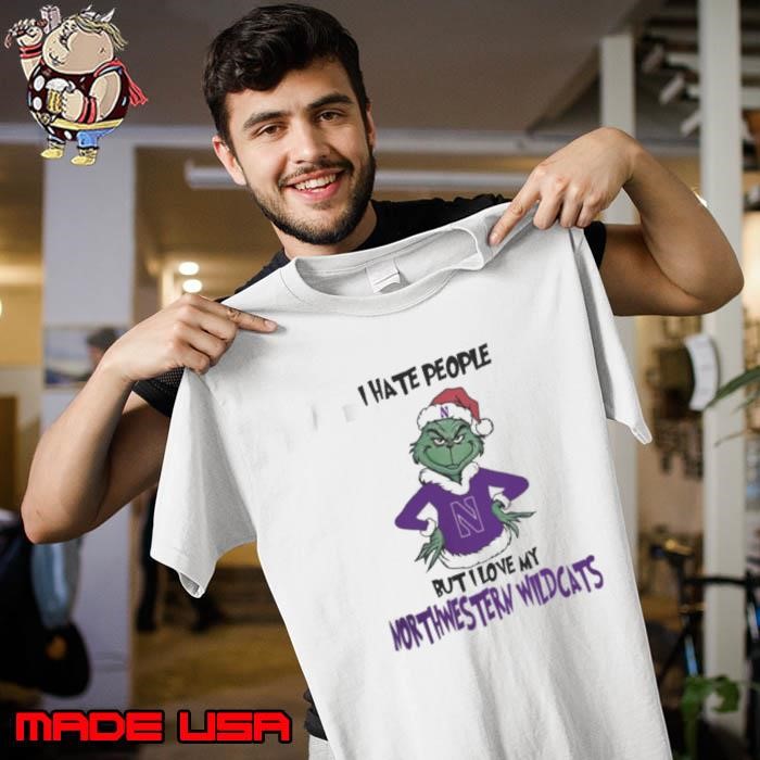 I Hate People But I Love My Northwestern Wildcats Grinch Merry Christmas Unisex