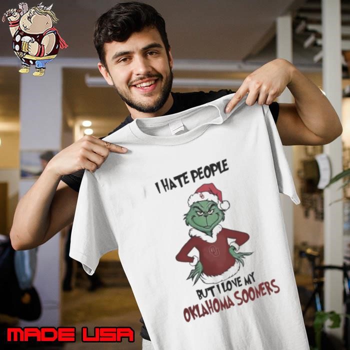 I Hate People But I Love My Oklahoma Sooners Grinch Merry Christmas Unisex