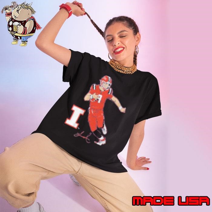 Illinois Football Luke Altmyer Superstar Pose Ladies tee