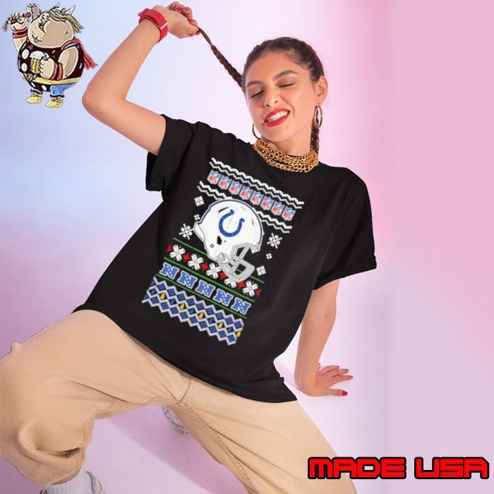Indianapolis Colts NFL football Christmas helmet Ladies tee