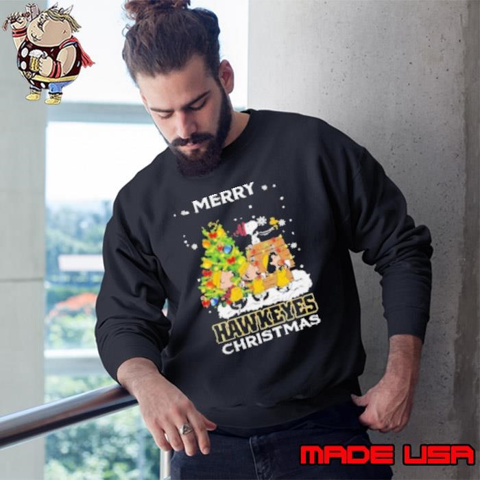 Iowa Hawkeyes X Snoopy And Friends Merry Christmas 2024 Sweatshirt