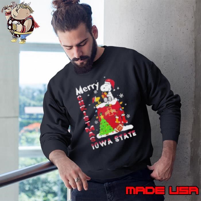 Iowa State Cyclones Snoopy And Woodstock Merry Christmas Sweatshirt