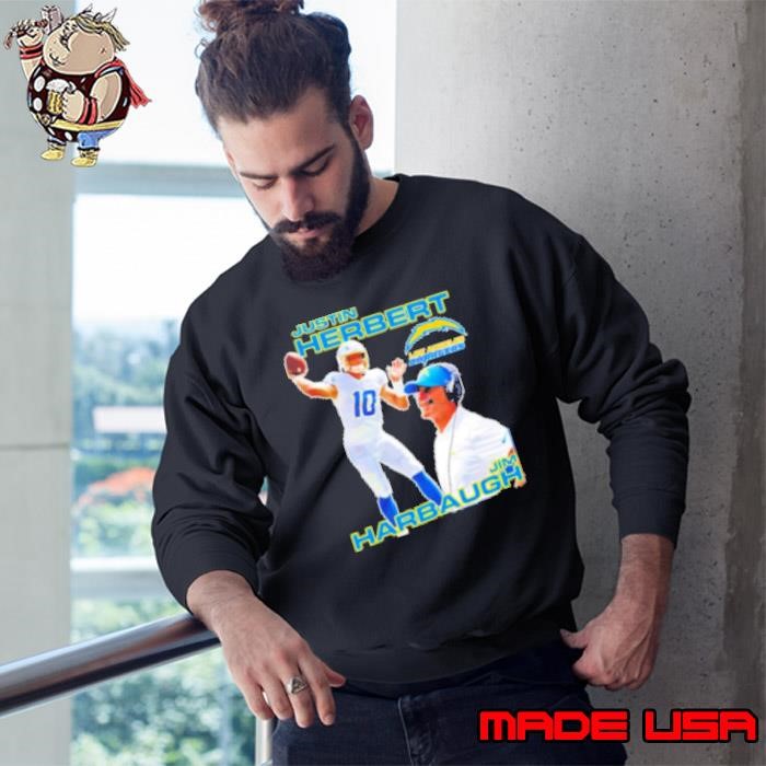 Justin Herbert Jim Harbaugh Los Angeles Chargers Sweatshirt