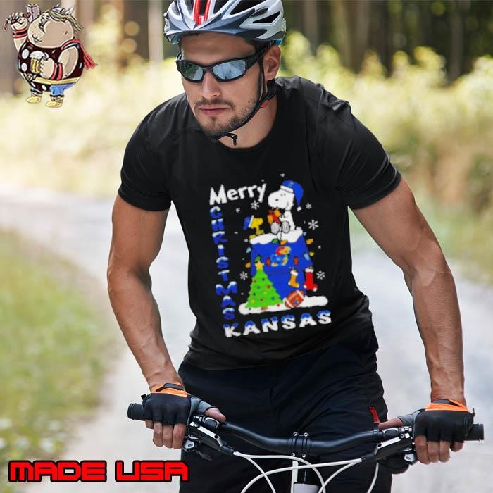 Kansas Jayhawks Snoopy And Woodstock Merry Christmas Unisex