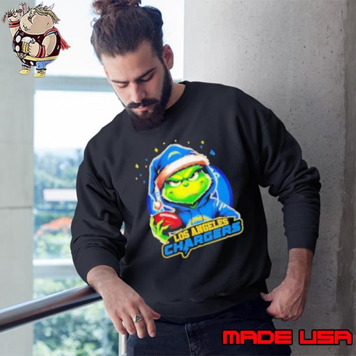 Los Angeles Chargers Grinch wearing Santa hat Christmas 2024 Sweatshirt