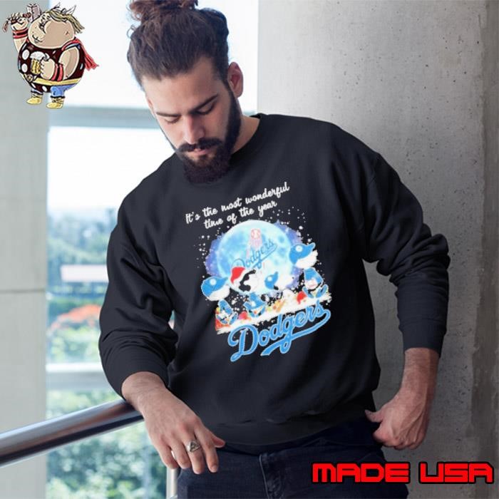 Los Angeles Dodgers x Snoopy It’s The Most Wonderful Time Of The Year Christmas Sweatshirt