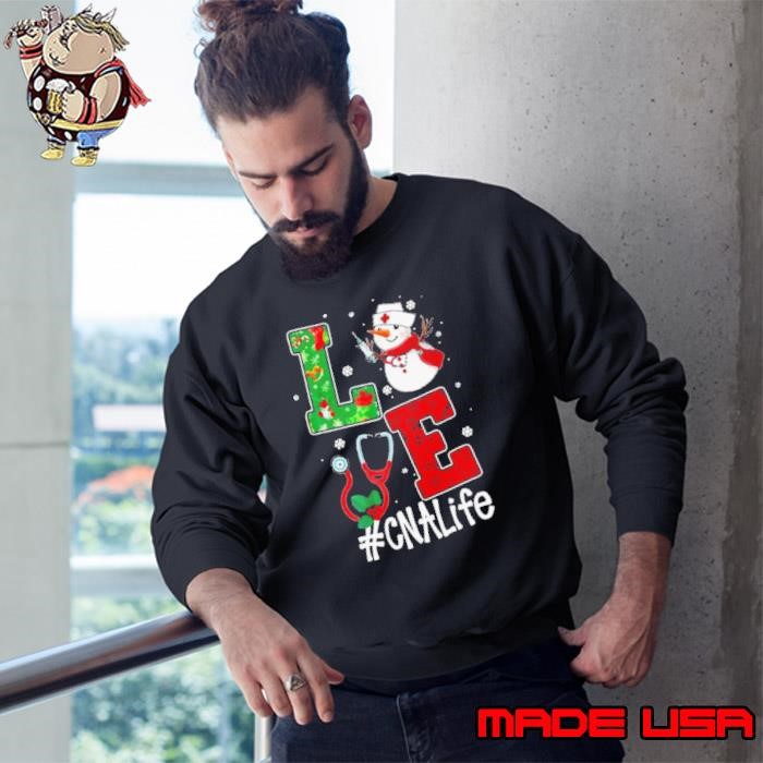 Love Cna Life Snowman Nurse Christmas Sweatshirt