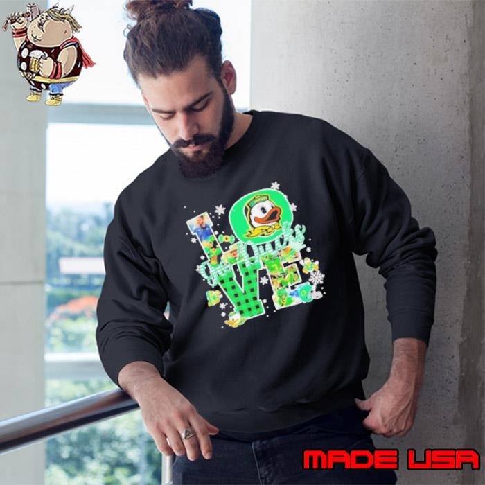 Love Oregon Ducks Christmas pajama plaid green Sweatshirt