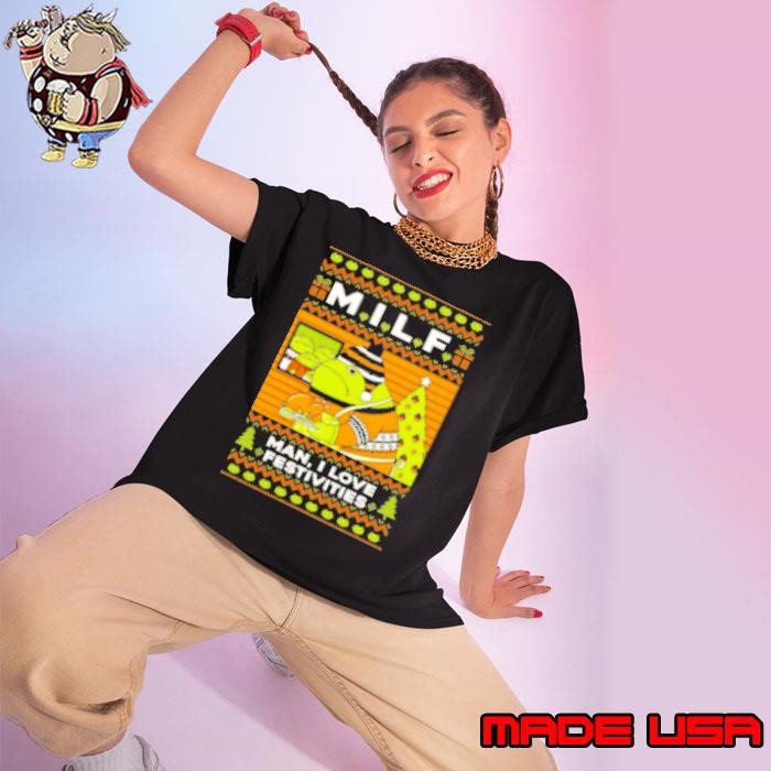 MILF man I love festivities festive frog at Christmas Ladies tee