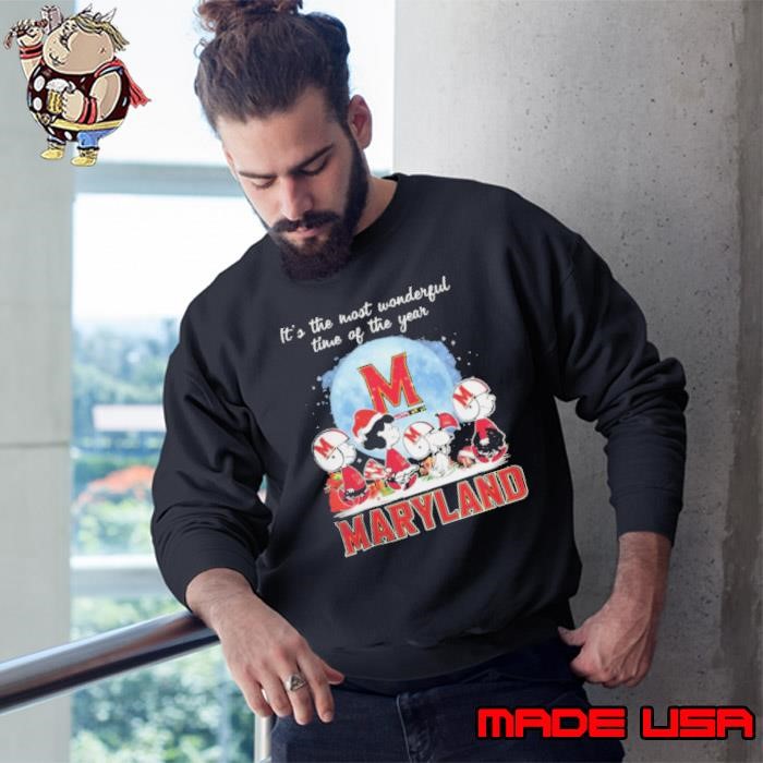 Maryland Terrapins It The Most Wonderful Time Of The Year Peanut Characters Christmas Sweatshirt