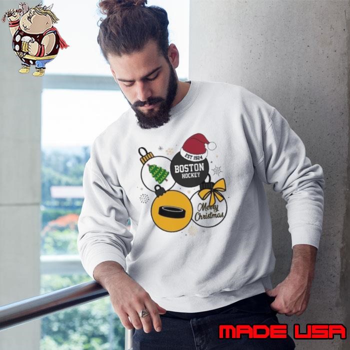 Merry Christmas Boston Hockey Est 1924 Sweatshirt