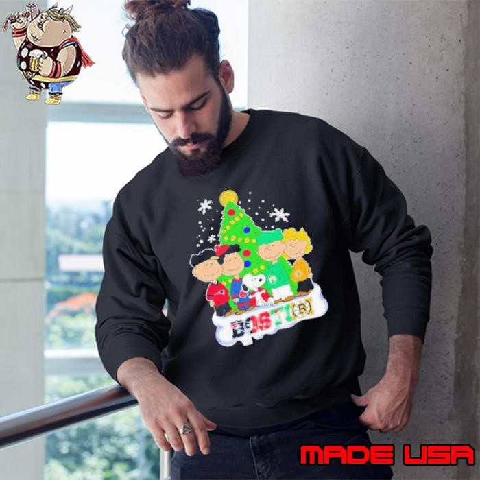 Merry Christmas Peanuts Characters X Boston Sports Teams Sweatshirt