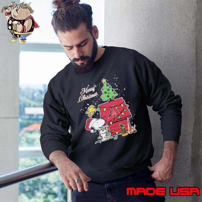 Merry Christmas With Snoopy Baby Arizona Diamondbacks Sweatshirt