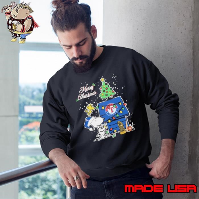 Merry Christmas With Snoopy Baby Texas Rangers Sweatshirt