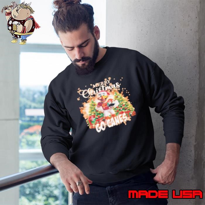 Miami Hurricanes Merry Christmas Go Canes Go Team Sweatshirt