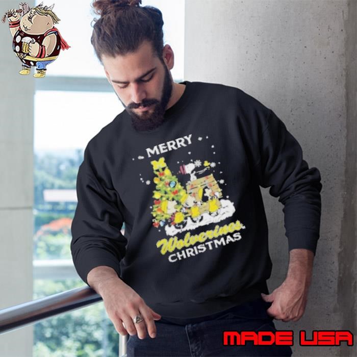 Michigan Wolverines X Snoopy And Friends Merry Christmas 2024 Sweatshirt