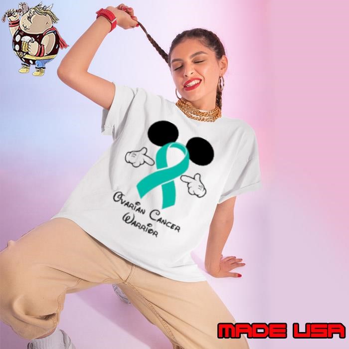 Mickey Mouse Ovarian Cancer Warrior Ladies tee