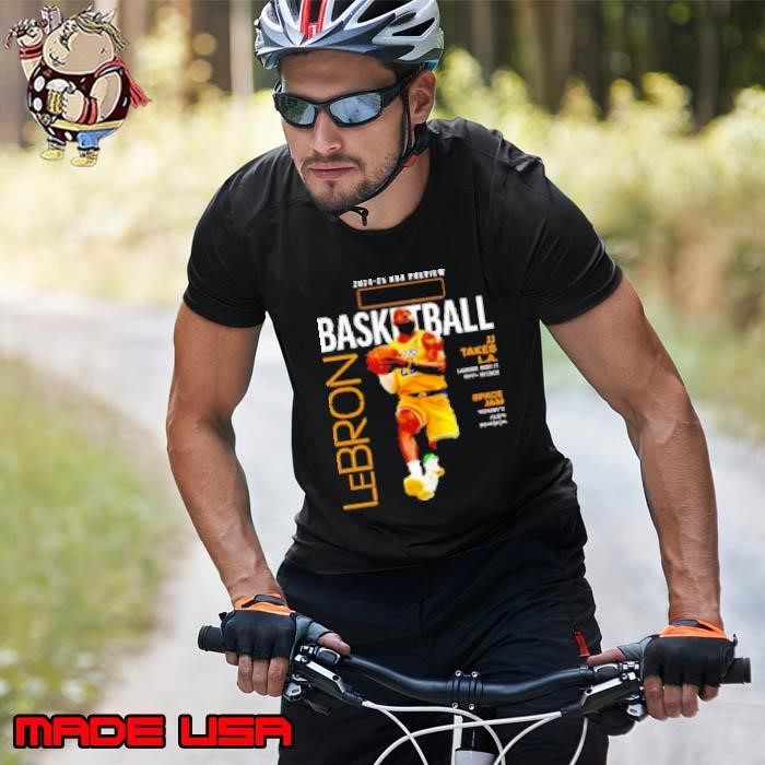NBA preview Lebron James Los Angeles Lakers basketball on the drive graphic Unisex