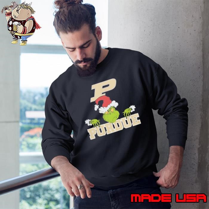 NCAA Purdue Boilermakers Logo Football Grinch Christmas Sweatshirt