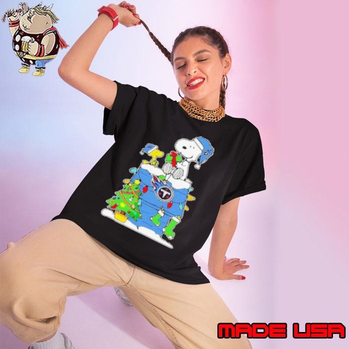 NFL Tennessee Titans Snoopy Woodstock Christmas 2024 Ladies tee