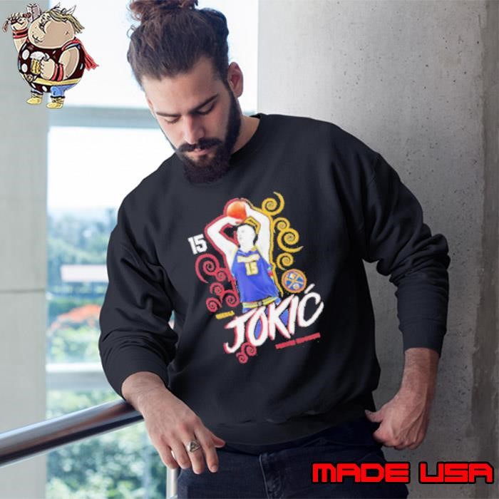 Nikola Jokic action pose Denver Nuggets competitor Sweatshirt