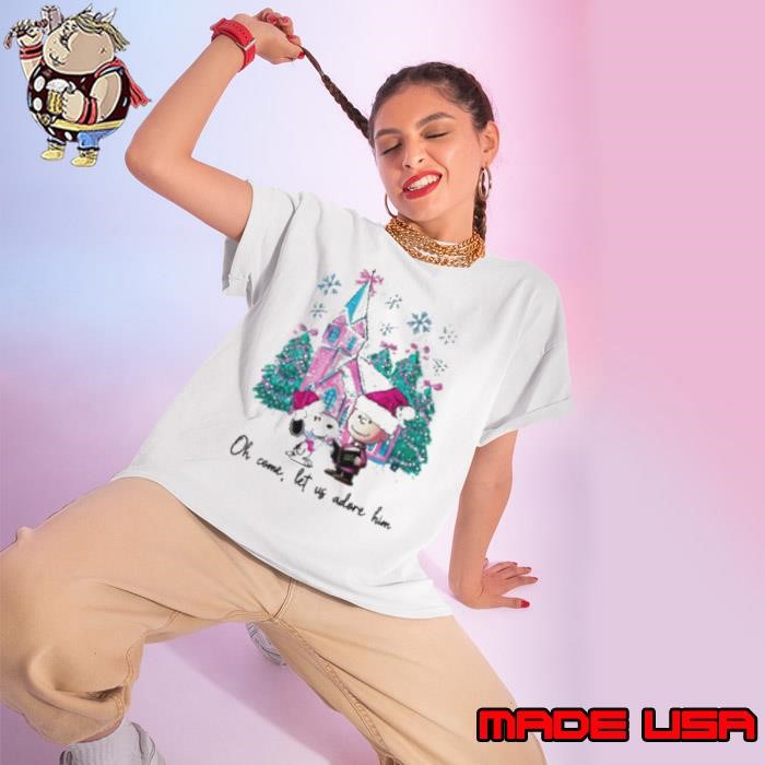 Oh come, let us adore him christmas Ladies tee
