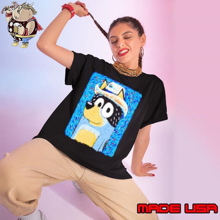 Patriarch of The Heeler family In Van Gogh's Bandit Van Dogh art style Ladies tee