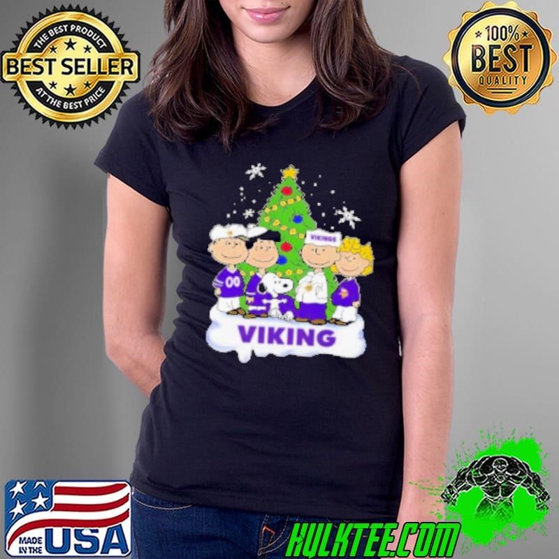 Peanuts Character X Minnesota Vikings Merry Christmas 2024 Ladies tee